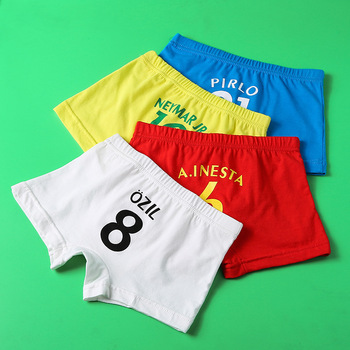 Cotton Panties For Boys Kids Pupils Underpants Letters With Numbers Casual Children's Underwear Boxers Candy Color Clothing Soft